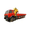 10 wheelrs flatbed truck with 12 ton knuckle boom crane/truck with mounted crane