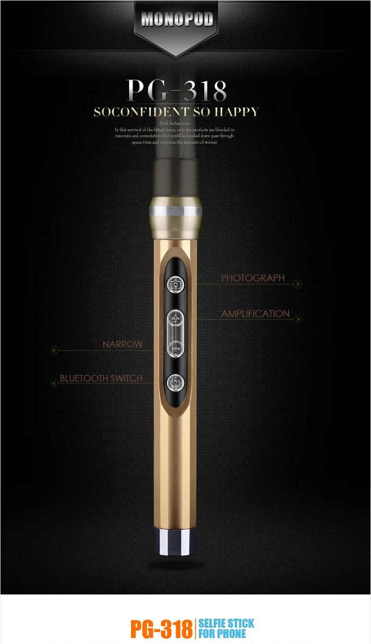 wireless mobile phone selfie stick for IOS monopod