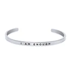 Wholesale Women Jewelry C shaped Gold Stainless Steel Engraved Quotes Bangle Cuff Bracelets for girls sister best friend