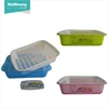 hot selling kitchen fruit vegetable wash various sizes 2 in 1 colander rectangular plastic strainer plastic strainer with tray