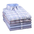 Wholesale casual 100%cotton mens long sleeve plaid oxford dress shirt