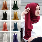 Wholesale women veil hijab muslim fashion scarfs tudung bawal dubai ready to wear chiffon hijab