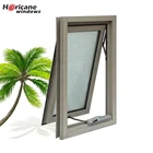 Custom brown double insulated thermal break cheap aluminum double awning type window for sale