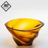 Hot selling 26cm amber colored glass fruit bowl