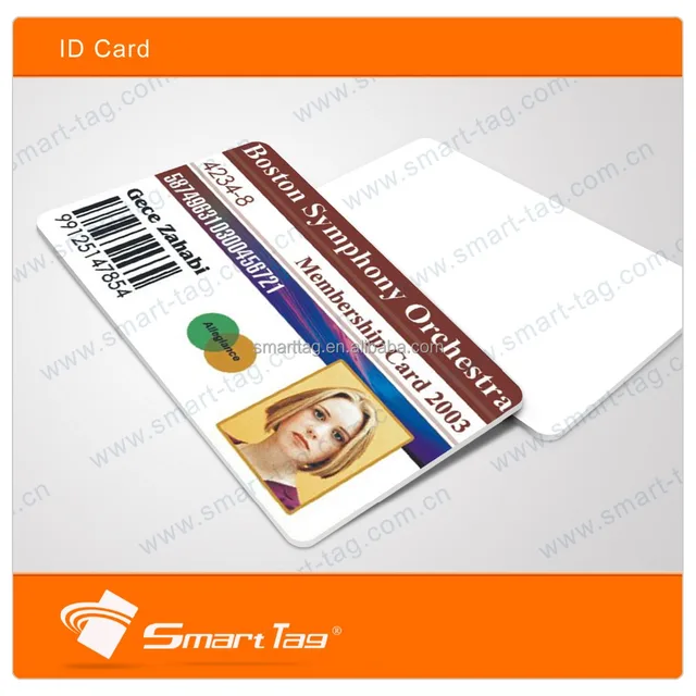 employee staff member id card with security hologram printing