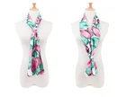Ladies stripe printed twill silk scarf slender narrow small ribbon scarves