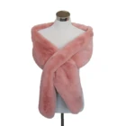 Advertising woman sewing small faux fur scarf,cheap short warm woman scarves