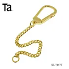 Good quality custom golden metal chain with snap hook for handbag