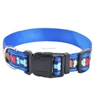 Designer Bone Colored Striped Ribbon Adjustable Breakaway Nylon Collar For Pet Dog Cats