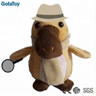 Customized plush toy platypus stuffed soft toy platypus detective toy
