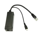 Ethernet 10/100mbps Power Over Ethernet 48V To 5V 2.4A 12W Micro USB Plug Active POE Injector Splitter