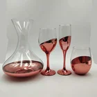 hot sale copper color glass decanter and red wine glass set
