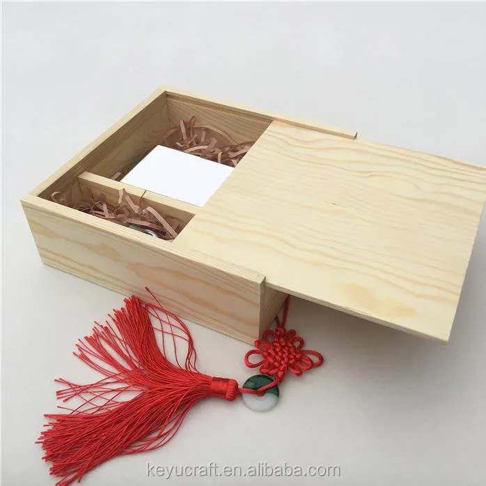 oem solid wooden gift box gift with sliding lid