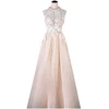 Classical Round collar Elegant sexy long lace Sleeveless white trailing dress wedding dress bridal dress