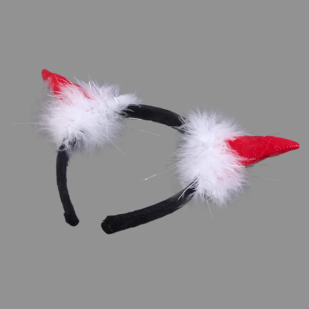 Cute Red Horn Sets Bow Tie 3Pcs Tail Party Ox horn Fancy Dress Costume For Christmas Halloween/Carnivals Large/Small Size