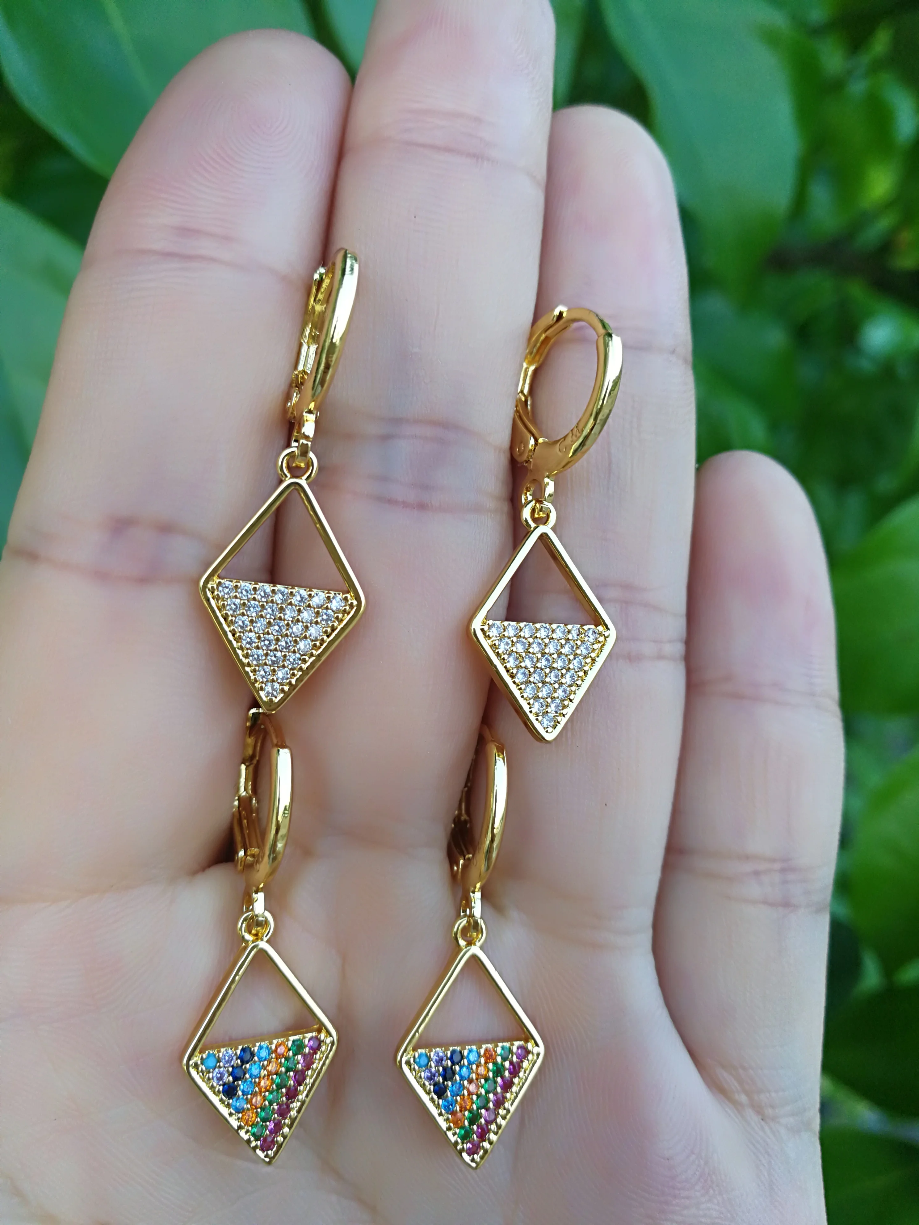 foxi jewelry plating 18k gold glittering cross cz
