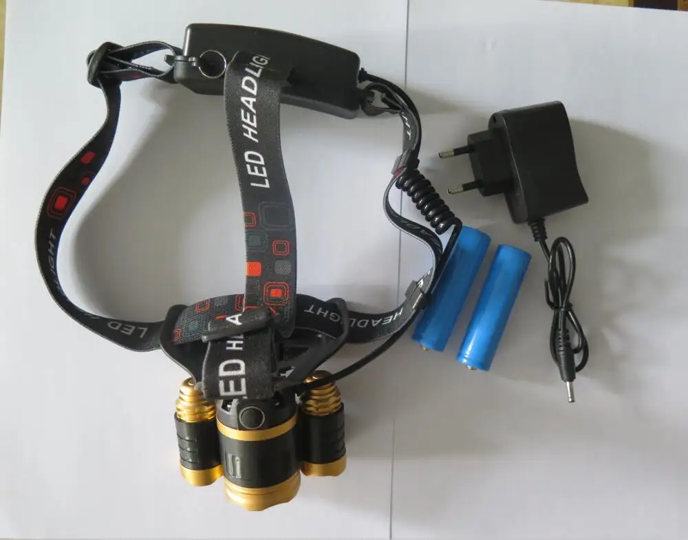 Gold XM-L T6 8000 Lumen LED Headlamp Headlight Caming Hunting Head Light Lamp 4 Modes led headlight 7