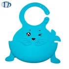 OEM Cute Waterproof Silicone Baby Bibs, Food Grade Safety Baby Bibs