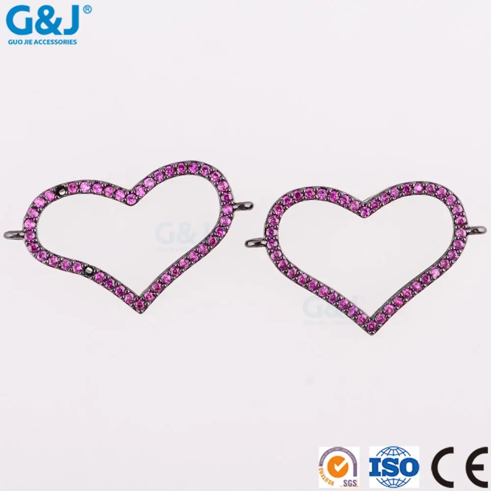 Guojie brand sale women jewelry necklace high quality simple design customize rose gold blank heart pendant