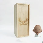 Luxury single bottle slide lid gift packaging wine wooden box