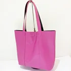 handmade pu leather ladies' big double-face single shoulder bag