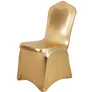 600348 Stretch Metallic Gold Spandex Dining Chair Cover Wedding Banquet Party Banquet Dining Room Shiny Silver Satin