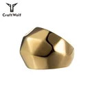 Craft Wolf Rings Jewelry Women Polygonal Triangle Big Ring for Mens