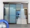 automatic door aluminum sliding door, three track sliding door with integral magnetic lock still can be lock if no power