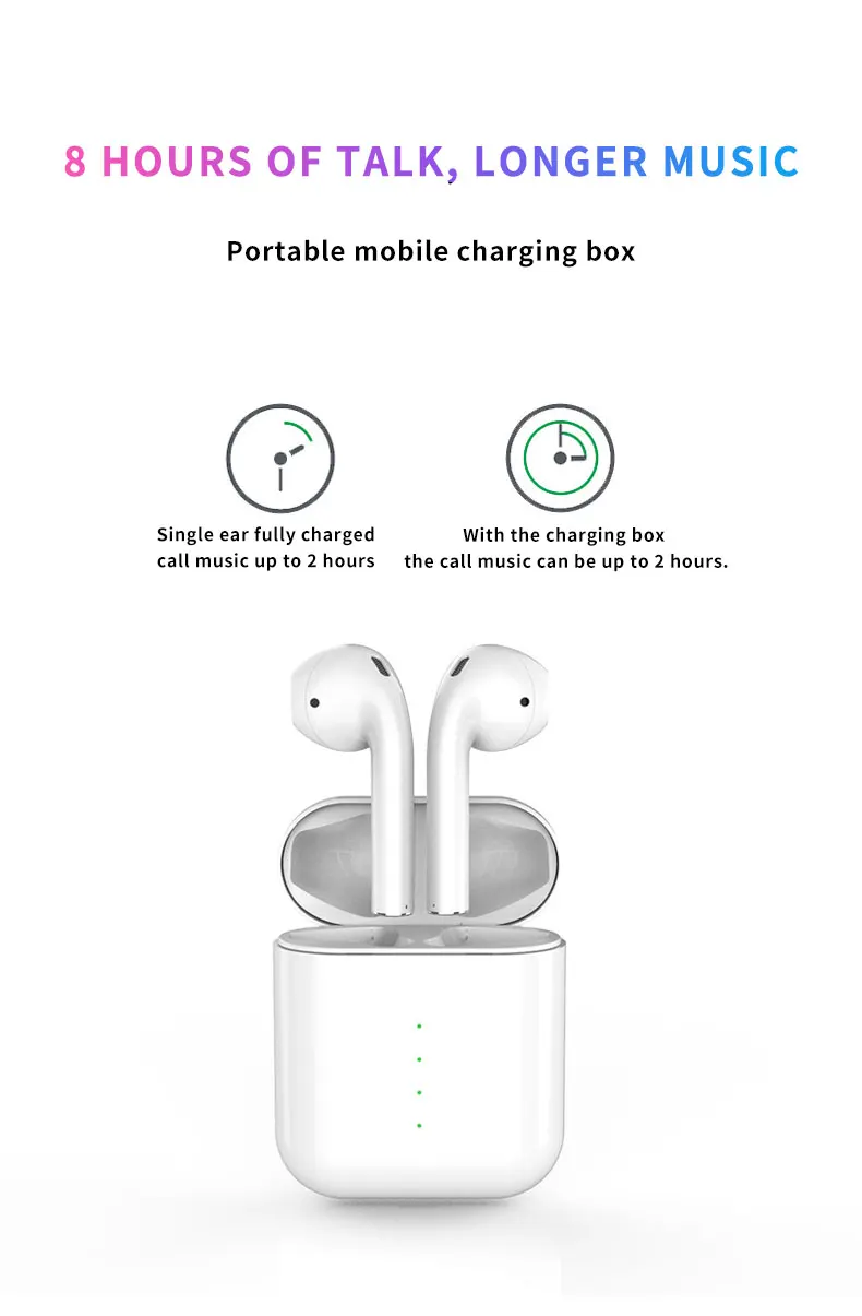 i100 Tws Waterproof Sensor Tap Touch control Casque Bluetooth 5.0 Wireless Earphone Support Wireless Charging - ANKUX.COM