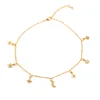 QIHE Fashion Jewelry Rose Gold Simple Rhinestone Moon and Star Choker Charm Necklace
