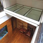 Powder coated aluminum automatic folding glass roof window skylight