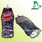 OEM Juice laminated material printing plastic stand up spout pouch with cap for juice