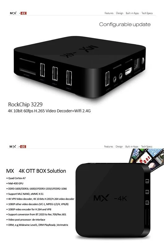 Real Manufacturer Rk3229 Hd Kd Player 15.2 Mx 4k Smart Android 4.4 Tv Box Mx 4k Set Top Box