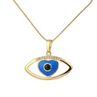 30833 xuping jewelry creative 14k gold charm necklace evil eye pendant