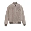 wholesale high quality ribbed collar custom plain jacket mens suede bomber jacket
