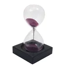 OEM Production Black Painting Wood Base Magnetic Colourful Sand Timer Hourglass