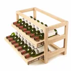 High quality smart pull out Solid wood wine storage rack drawer type sliding wine rack
