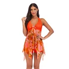 Women's Halter Black Skirt Tankini Top with Bikini Bottom Swimsuit Set