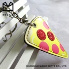 3D custom embossed logo genuine handmade leather/pu keychain