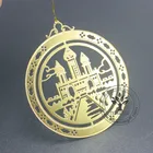 Holiday Ornament Metal Ornaments Holiday Gift Gold Color Bell Shape Cut Out Metal Christmas Ornament
