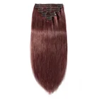 Hot Selling Unprocessed 100% Human Virgin Remy Silk Straight Indian Seamless Clip In Hair Extensions