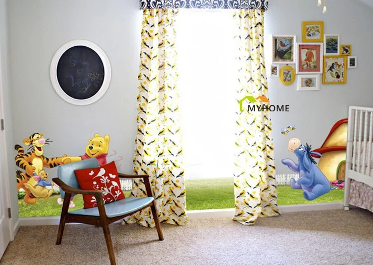 Larger (2pcs/Set) Children's Wall Decal Cute Winnie the Pooh Wall Stickers For Kids Rooms