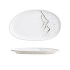 Hot sale ceramic bone white christmas butter dish plate dinnerware sets small dish for restaurant