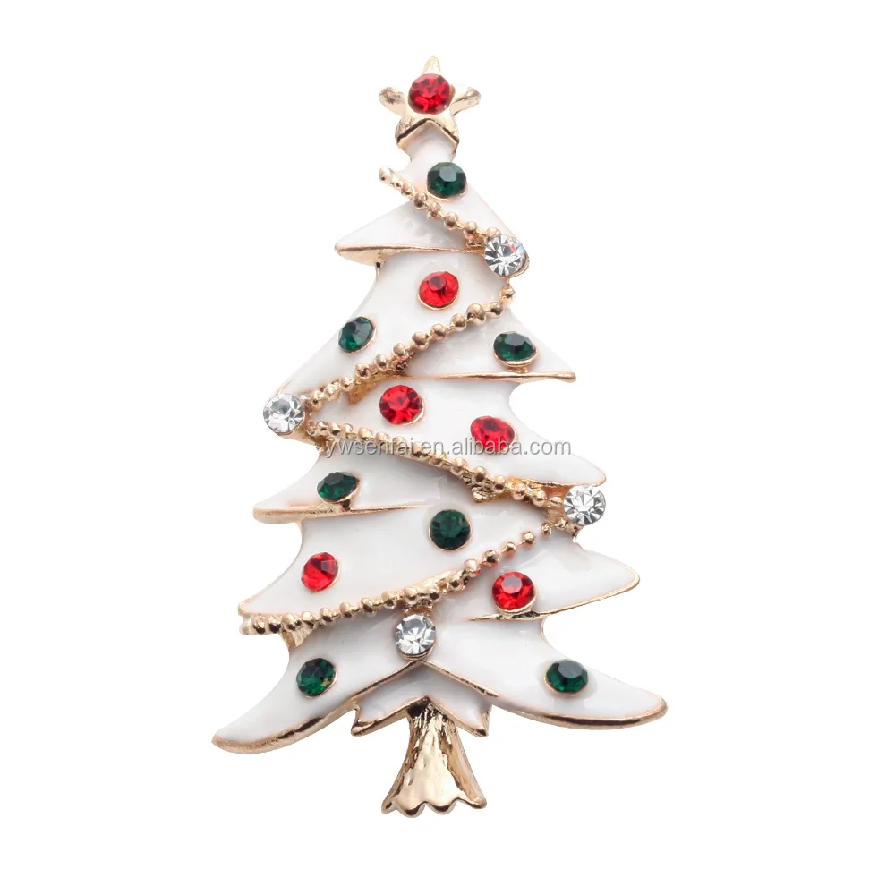 brooch of christmas tree with rhinestones bling and colourful