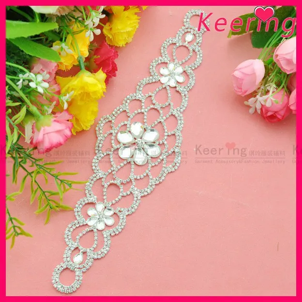 wholesale new rhinestone glass embellishment for bridal belt
