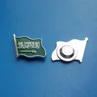 Metal Embossed Logo Saudi Arabia Flag Lapel Pin for National Day