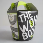 Disposable paper round base beautiful take away box with handle