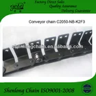 Double pitch conveyor chain C2050 with side roller and special attachments-use for CD conveyor line