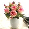 Nice Quality artificial Velvet Acacia Rose Flowers W/Leaves and Buds for wedding,party,home decoration