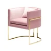 Home Modern Style Furniture Golden Finish Stainless Steel frame Armchair Pink Velvet Living Room Chair